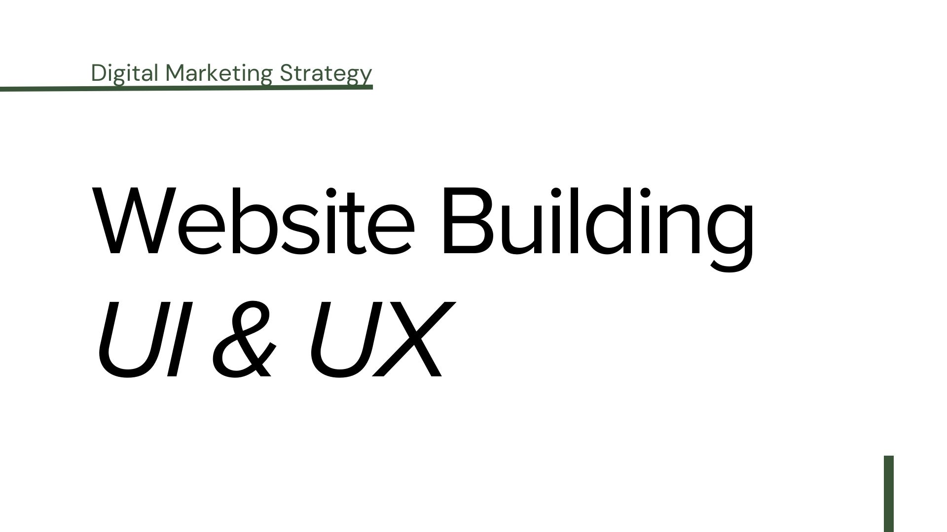 Digital Marketing Strategy: Website Building with UI&UX